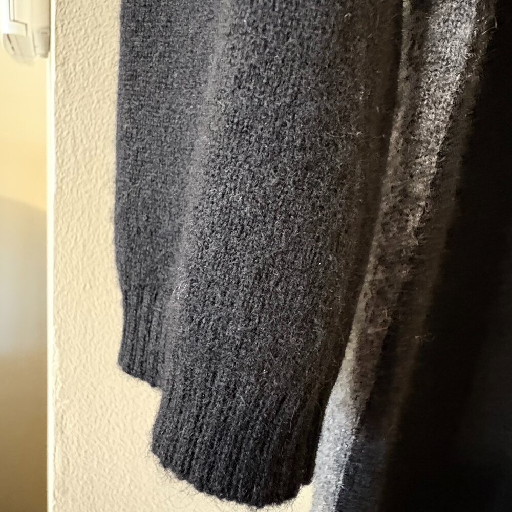 Philosophy 100% Cashmere Sweater Dress Black with Gray Trim Size M